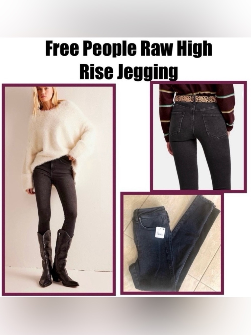 Free People Raw High Rise Jeggings